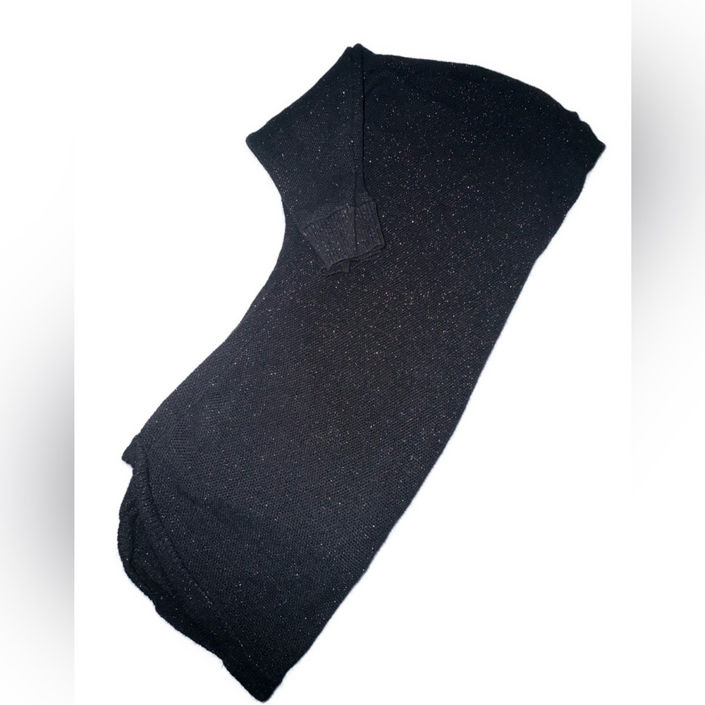 Express Women's Sweater. Black With Sparkle Zipper Back High Low Size Medium - Picture 5 of 9